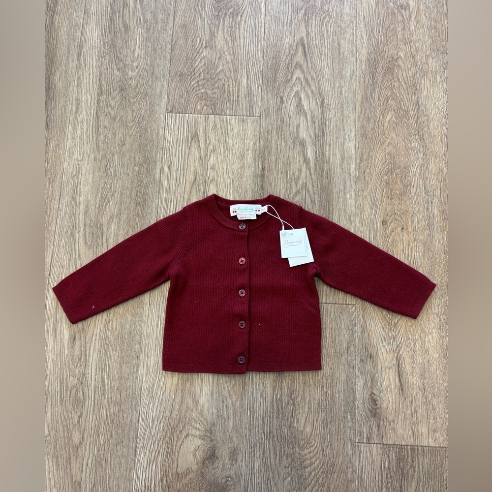 Bonpoint Red Knitted Sweater Classic Soft Knit